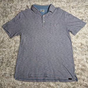 Faherty orange and blue stripe polo shirt size medium